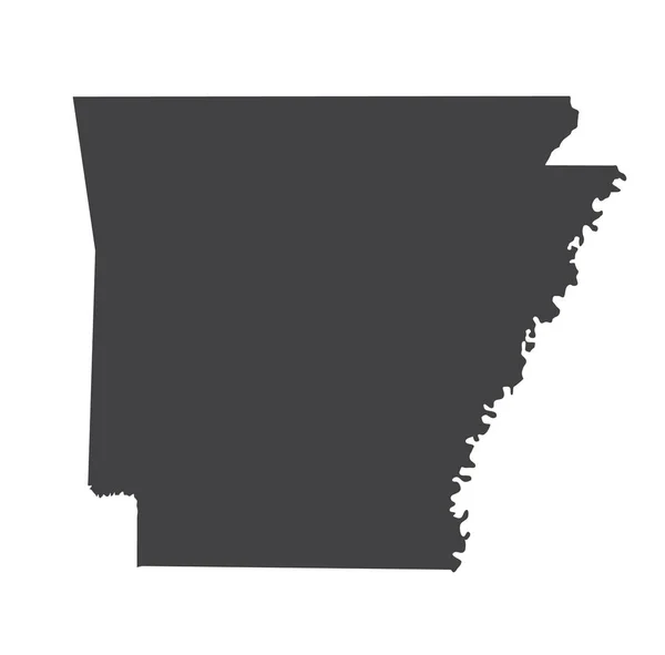 Vector Arkansas Mappa Silhouette Illustrazione Del Vettore Isolato Nero Sfondo — Vettoriale Stock