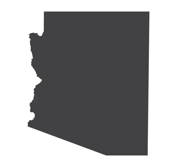 Vector Arizona Mapa Silueta Ilustración Vectorial Aislada Negro Sobre Fondo — Vector de stock