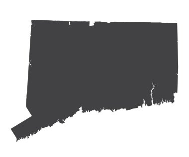 Vektör Connecticut harita siluet. İllüstrasyon izole vektör. Beyaz arka planda siyah.
