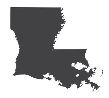 Vektör Louisiana harita siluet. İllüstrasyon izole vektör. Beyaz arka planda siyah.