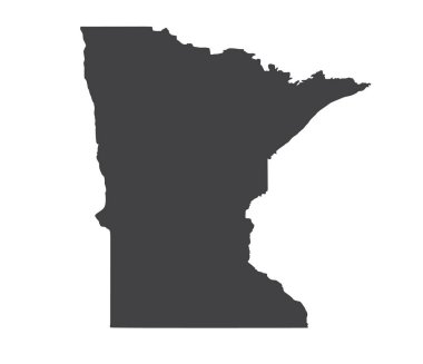 Vektör Minnesota harita siluet. İllüstrasyon izole vektör. Beyaz arka planda siyah.