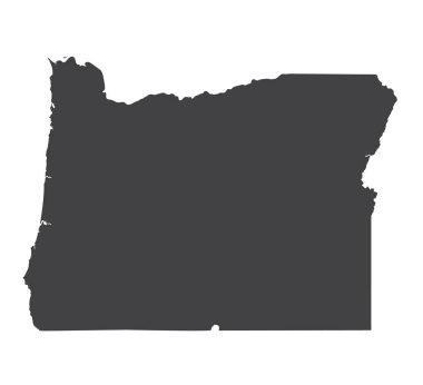 Vektör Oregon harita siluet. İllüstrasyon izole vektör. Beyaz arka planda siyah.