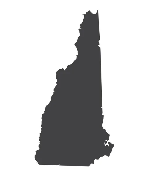 Vector New Hampshire Map Silhouette Isolated Vector Illustration Black White — Stock Vector