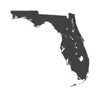 Vektör Florida harita siluet. İllüstrasyon izole vektör. Beyaz arka planda siyah.
