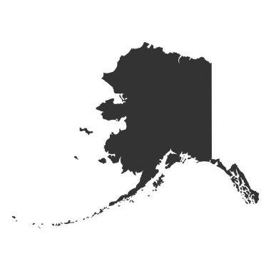 Vektör Alaska harita siluet. İllüstrasyon izole vektör. Beyaz arka planda siyah.