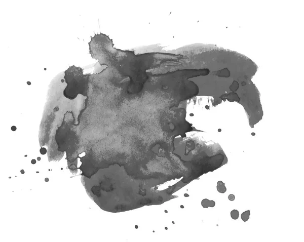 Zwarte aquarel vlek. Aquarel textuur achtergrond — Stockvector