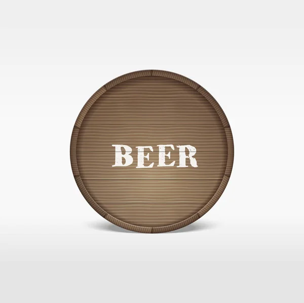 Barril de madeira de cerveja. Ilustração vetorial . — Vetor de Stock