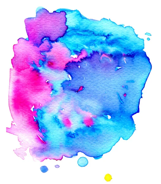 Farbenfroher abstrakter Aquarell-Texturfleck mit Spritzern und Spritzern. — Stockvektor