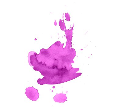 Su sıçramalarına ve sıçramaları ile soyut renkli sulu boya leke.