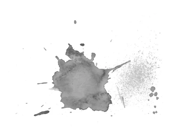 Schwarzer Aquarell-Fleck. Aquarell Textur Hintergrund — Stockvektor