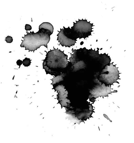 Svarta Akvarell fläcken — Stock vektor