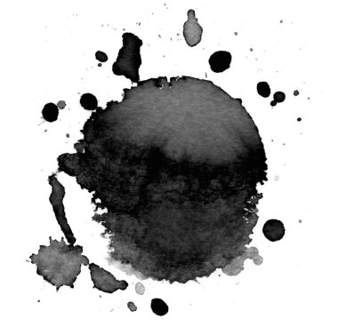 Siyah suluboya lekesi. Grunge vektör rexture illüstrasyon