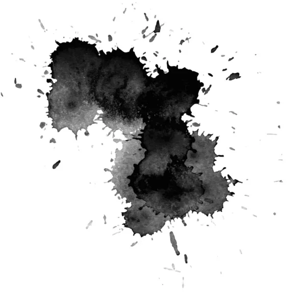 Černý akvarel. Grunge vektorový obrázek — Stockový vektor