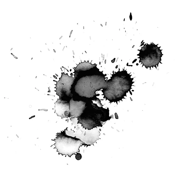 Schwarzer Aquarell-Fleck. Grunge Vector Rexture Illustration — Stockvektor