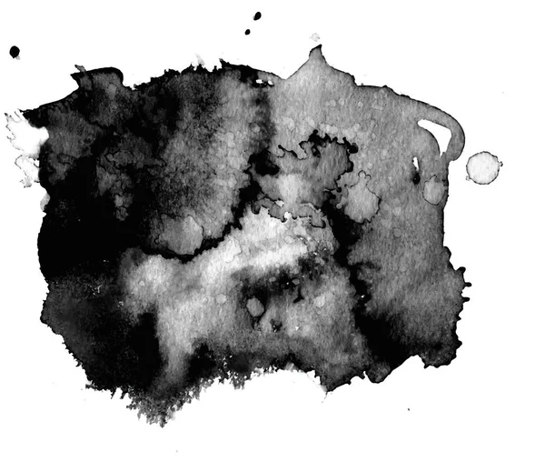 Fekete akvarell folt. Grunge vektor rexture illusztráció — Stock Vector