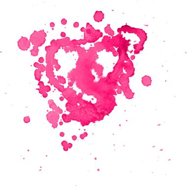 Su sıçramalarına ve sıçramaları ile soyut renkli sulu boya leke.