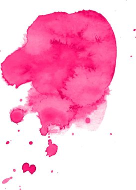 Su sıçramalarına ve sıçramaları ile soyut renkli sulu boya leke.