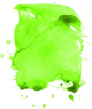 Su sıçramalarına ve sıçramaları ile soyut renkli sulu boya leke.