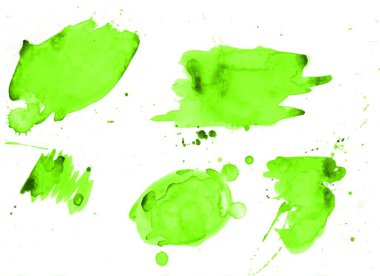 Su sıçramalarına ve sıçramaları ile soyut renkli sulu boya leke.