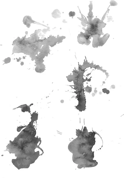 Svarta Akvarell fläcken — Stock vektor