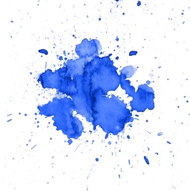 Su sıçramalarına ve sıçramaları ile soyut renkli sulu boya doku leke.