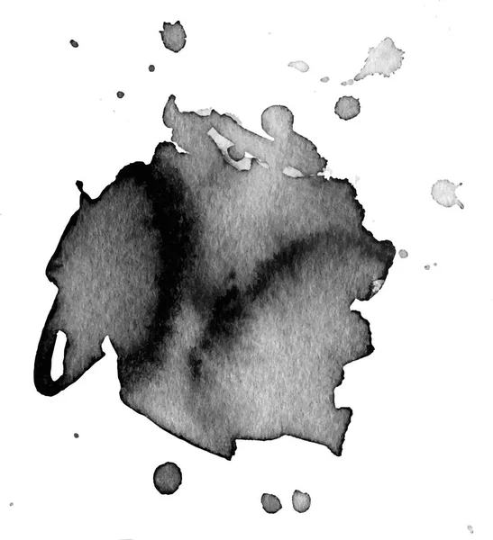 Чёрное акварельное пятно — стоковый вектор