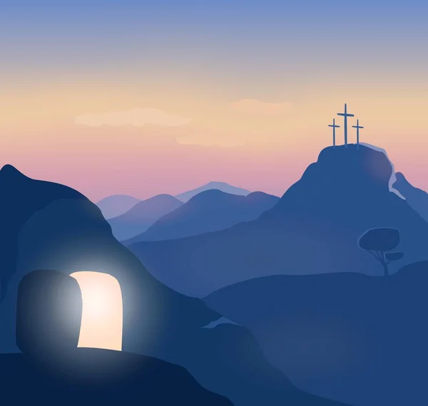 Grotte ouverte de Pâques — Image vectorielle