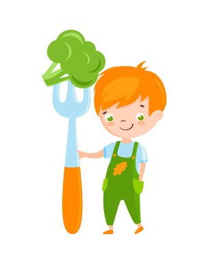 Elinde çatal olan kızıl saçlı çocuk..