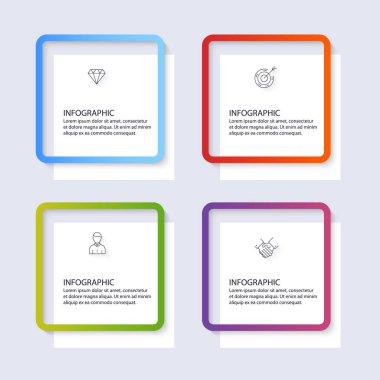 Vektör çizim renkli Infographic şablonu