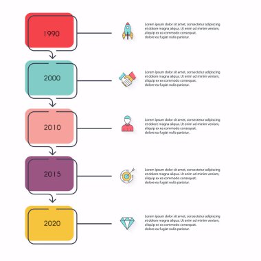 Vektör çizim renkli Infographic şablonu