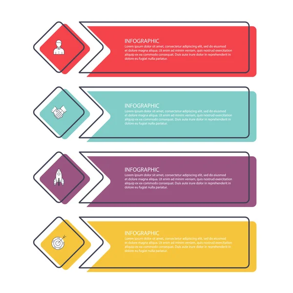 Ilustração Vetorial Modelo Infográfico Colorido — Vetor de Stock