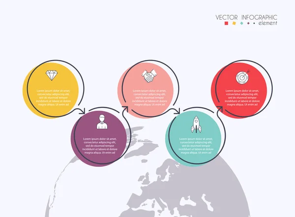 Vektör Çizim Renkli Infographic Şablonu — Stok Vektör