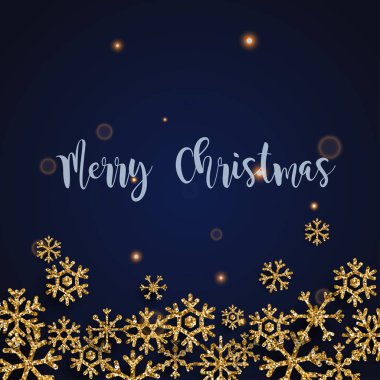 mavi arka plan, Noel tasarım üzerinde altın kar tanesi