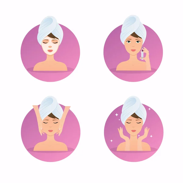 Soins du visage routine — Image vectorielle