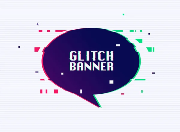 Vector Glitch Banner Text Placeholder Glitch Style Promotion Banner Price — Stock Vector