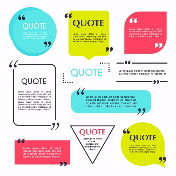 Quote Blank Template Design Elements Circle Business Card Paper Sheet — Stock Vector