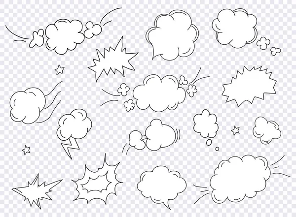 Comics Pop Art Style Blank Layout Templates Clouds Beams Concept — Stock Vector