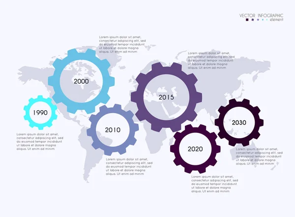 Infographie Vectorielle Avec Engrenages Pour Présentation Entreprise — Image vectorielle