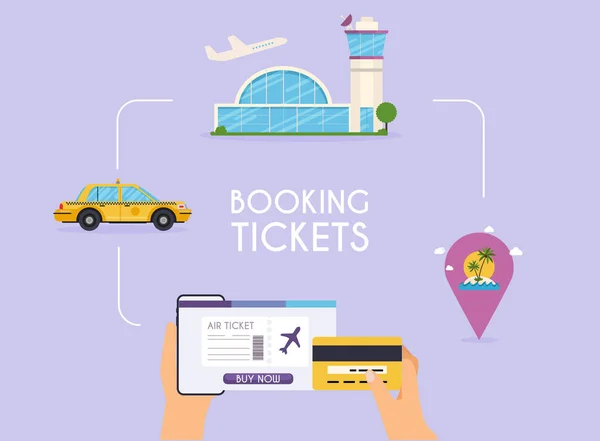 Graficzny Rysunek Turystyczny Wektor Rezerwacji Biletów Przeznaczenia Paszportu Koncepcja Podróży — Wektor stockowy