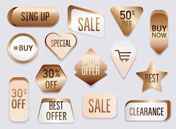 Vector Illustration Shopping Badges Icons Sale Stickers — Stock Vector