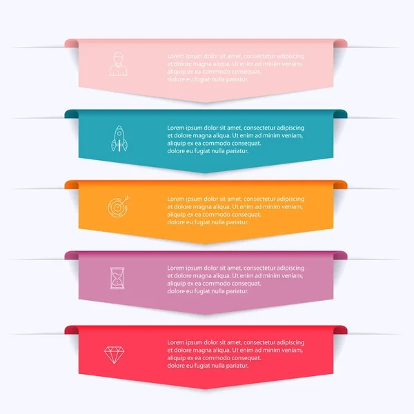 Informações Gráficos Com Banners Coloridos Web Design Para Apresentação Negócios — Vetor de Stock