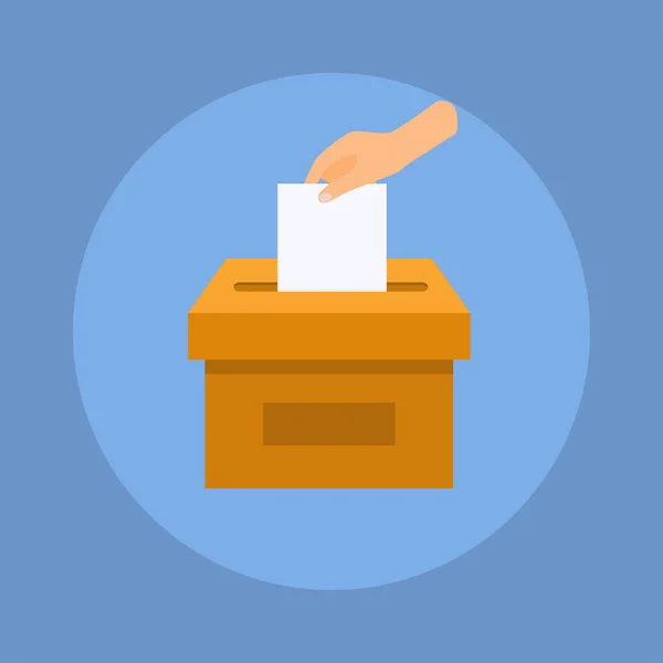 투표용지 상자에 투표용지를 — 스톡 벡터