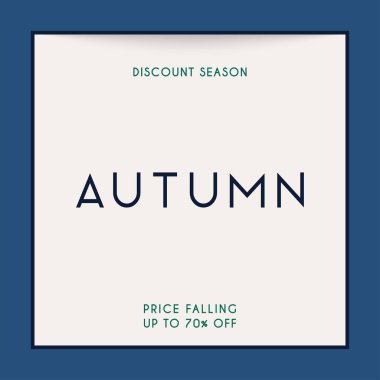 metin indirim sezonu ile renkli sonbahar satış afiş