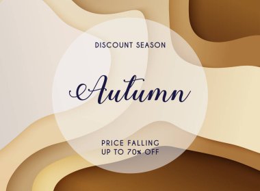 metin indirim sezonu ile renkli sonbahar satış afiş