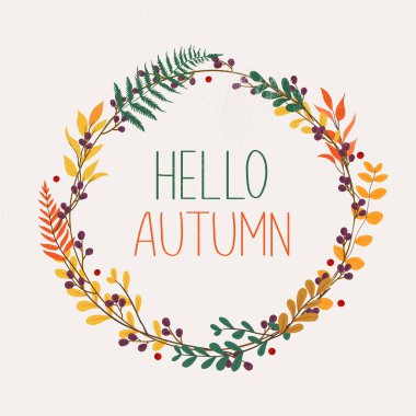 Mutlu Sonbahar çiçek tasarım elemanları.