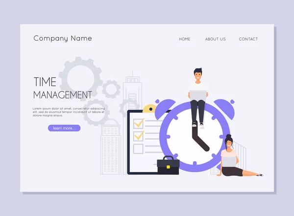 Concept Efficace Gestion Temps Anneaux Alarme Sur Fond Blanc Concept — Image vectorielle