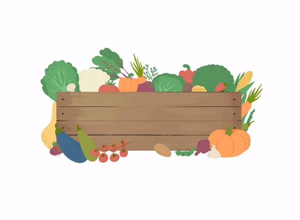 Baner Warzywami Wektorowymi Świeże Warzywa — Wektor stockowy