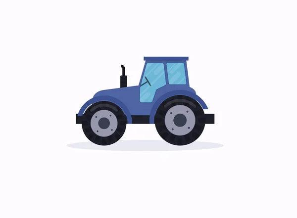 Traktor Vektorillustration Eines Blauen Traktors Flachen Stil — Stockvektor