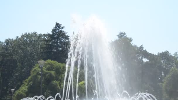 水の泉から噴霧の手持ち撮影 — ストック動画