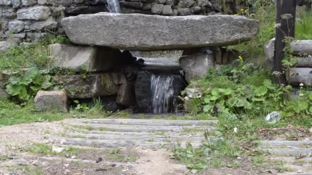 Небольшой Ручей Водопадом Общественном Горном Парке — стоковое видео